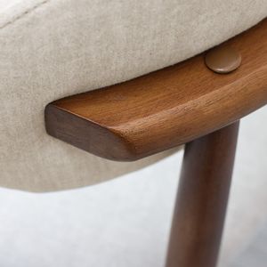 Set di 4 Sedie da Pranzo Imbottite in Flanella Grigio Caldo con Gambe in Legno Massello di Noce, Senza Braccioli, per Cucina, Ristorante, Soggiorno - Product Image 4