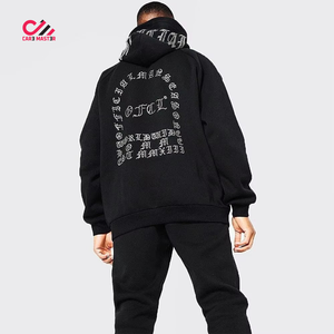 Conjunto de 2 Piezas de Chándal para Hombre de Alta Calidad, Casual de Invierno, con Pedrería, Lavado Ácido, Pantalones Acampanados y Sudadera con Cremallera, OEM 2026 - Product Image 4