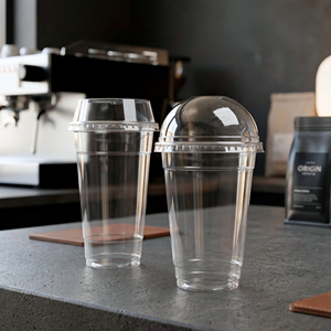 QUANG QUAN Single Wall Transparent Disposable <b>Cups</b> 16/22/24oz Recyclable PP <b>Plastic</b> 95mm Diameter for Coffee Tea Cold Beverages - Product Image 1