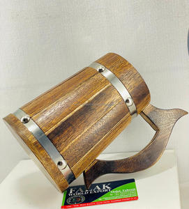 แก้วมักทำด้วยมือแบบคลาสสิกสำหรับโรงแรมบ้านสำนักงานแก้วเบียร์และชาทำจากไม้ - Product Image 2