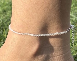 Vente en gros de chevillères en argent sterling 925 avec perles de quartz naturel transparent, chevillères faites à la main avec cristaux facettés, fournisseur de bijoux DIY - Product Image 1