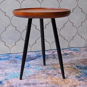 Mesa auxiliar de metal negro para sala de estar, sofá, dormitorio, silla, rincón de lectura, apartamento y estudio - Product Image 6
