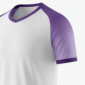 Men's White Purple Color Blocked Soccer Jersey Short Sleeve Crew Neck Moisture Wicking Polyester <b>Athletic</b> Wear All Seasons - Product Image 3