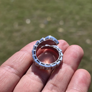 Anillo de eslabones cubanos con moissanita de corte redondo, estilo Iced Out, de plata de ley 925, anillo bypass, estilo Hip Hop, regalo de aniversario para esposo - Product Image 4