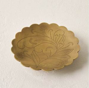 Wholesale Vintage Metal Trinket Tray Antique Brass Jewelry Dish <b>Ring</b> Catchall <b>Plate</b> – Luxury Home Decor Supplier - Product Image 3