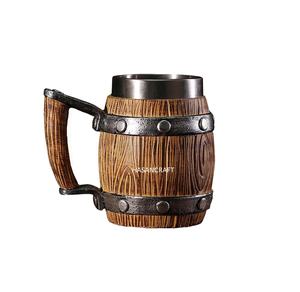 Pure Quality Beer <b>Mug</b> Made of Wood and Steel <b>With</b> Brass <b>Handle</b> Tankard Wooden Beer Tankard Beer <b>Mug</b> for Home Hotel & Restaurant - Product Image 5