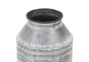 Vase à fleurs de salon en relief texturé avec logo personnalisé rétro Vases à bourgeons Vase en métal de fer pour la décoration intérieure - Product Image 5