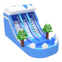 Toboggan aquatique gonflable en PVC à usage commercial, toboggan pour enfants avec piscine pour location événementielle
