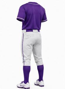<b>Purple</b> Baseball Uniform Set Unisex Adult Jersey Pants <b>Socks</b> Belt Breathable Sublimation Printed Polyester Customizable - Product Image 4