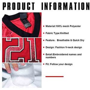 Camiseta de Fútbol Americano Personalizada para Hombre, Cuello en V, Sublimada, Absorbente de Humedad, Color Morado y Rojo, Número 23, Manga Corta, Ropa Deportiva para Adultos - Product Image 4