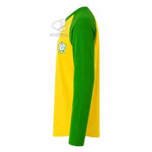 เสื้อยืดแขนยาวผู้หญิง Chi Eta Phi Sorority แบบลำลอง สีเขียวเหลืองตัดกัน ปักลายตราสัญลักษณ์  แบบคอวี  ถักทอสีสันตัดกัน - Product Image 3