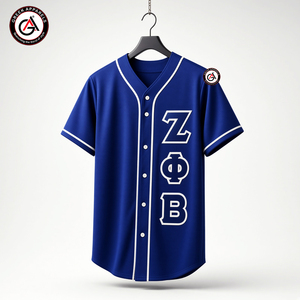 เสื้อเบสบอลแขนสั้นคอวีผ้าขนสัตว์ปักลาย Zeta Phi Beta Sorority สำหรับผู้หญิง |   ระบายอากาศได้ดี แห้งเร็ว - Product Image 1
