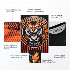 T-shirt de course de marathon haute performance personnalisé avec logo imprimé, léger, anti-transpiration, vêtements de sport compressifs pour la vente en gros - Product Image 6