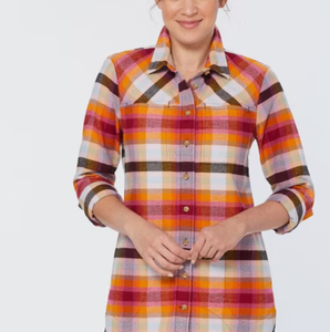 Chemise en flanelle à carreaux pour femmes grandes tailles, longue, décontractée, tendance pour l'automne et l'hiver, idéale pour l'extérieur - Product Image 2