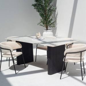 โต๊ะอาหารหินอ่อนวานดานา เซนทริกซ์ โอไรออน พร้อมฐานไม้และดีไซน์ทันสมัย - Product Image 4