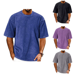 T-shirt surdimensionné à épaules tombantes pour hommes, en coton doux et respirant, style ample et tendance - Product Image 1