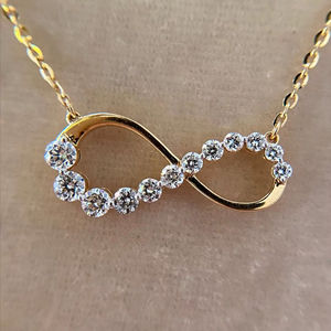Collier infini en or 18 carats avec diamants de laboratoire, personnalisable OEM/ODM, bijoux pour femmes - Product Image 1