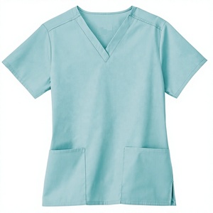 Ensemble de tunique et pantalon unisexe pour le personnel médical (médecins, infirmières) – Tenue d'hôpital à manches courtes en tricot extensible (Spandex) - Product Image 4