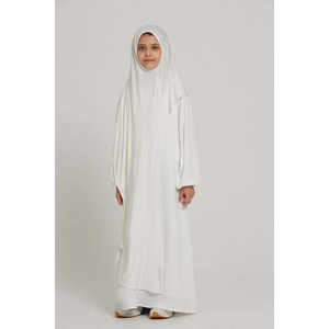 Robe modeste en jersey instantané blanc ivoire pour filles juniors - Product Image 3