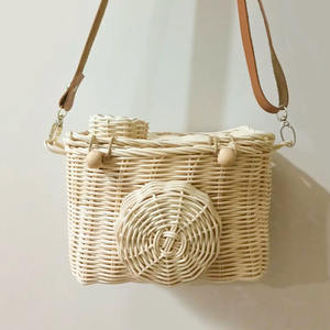 Trending design rattan kids toy <b>baskets</b> playful camera shape <b>basket</b> for <b>small</b> toys storage - Product Image 4