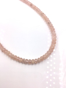 Collar de cuentas lisas de morganita natural para la elaboración de joyería fina - Product Image 6