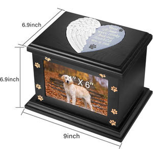 High Quality Natural Wood American Style Modern <b>Keepsake</b> Pet Urns with Photo Frame <b>for</b> Cat & Dog <b>Ashes</b> Memorial - Product Image 2
