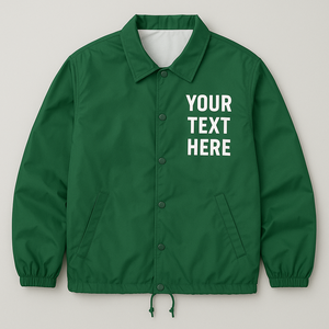 OEM Custom Mens Plus Size Windproof Coaches Jacket with Stand Collar Front Logo Plain <b>Black</b> Winter <b>Windbreaker</b> Jacket - Product Image 6