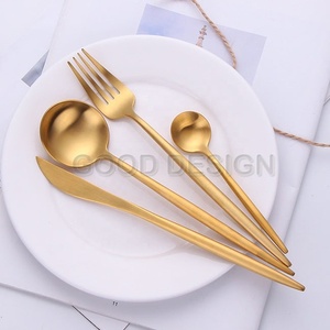 High Quality 18/10 Stainless Steel Modern Design Good Design Brand Portuguese Cutlery <b>Set</b> 4 Pcs Matte Polish <b>Flatware</b> <b>Sets</b> - Product Image 3