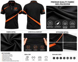 เสื้อโปโลผู้ชายแบบกำหนดเอง แห้งเร็ว ผลิตจากโพลีเอสเตอร์ สำหรับทีมกอล์ฟ  รับทำโลโก้ด้านหน้าและด้านหลัง  ชุดกีฬา  ผู้ผลิต OEM ODM - Product Image 5