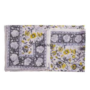 Hand Block Printed Cotton One-Piece Scoop <b>Neck</b> Beach Wrap <b>Scarf</b> Swimwear Cover-Up for Women Lightweight Summer Gift - Product Image 3