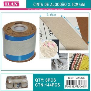 Nastro di cotone Ilan 3,5 cm x 5 m con motivo a spina di pesce per cucito e artigianato - Product Image 3