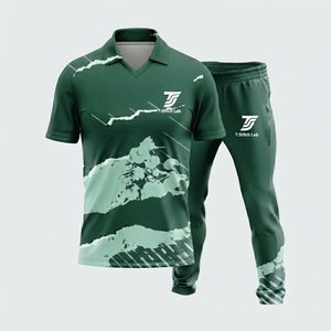 Uniforme de Cricket Profesional 100% Poliéster con Estampado Digital, Nombre del Equipo Personalizado, Cintura Elástica, Mangas Cortas, Cuello Camisero, Unisex - Product Image 3