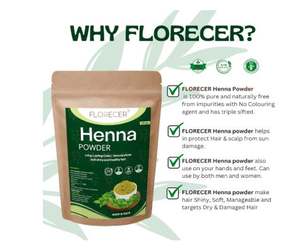 Poudre d'indigo bio Florecer pour cheveux + Poudre de henné Florecer pour cheveux |   Mehandi |   Combo de poudre de henné et d'indigo |   Couleur de cheveux - Product Image 3