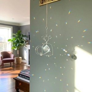 Dog Shape Wire And Crystal Hanging Sun Catcher For Home Garden <b>Window</b> Decor Cute Pet Design <b>Light</b> Catching Decorative Gift Item - Product Image 2