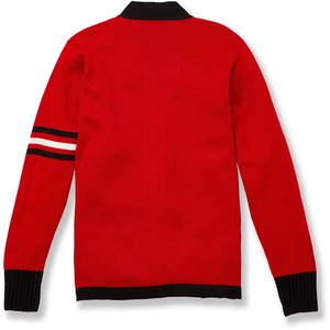 Cardigans à col en V personnalisables avec logos, rayures sur les manches, tricotés, décontractés, unisexes, à manches longues avec poches - Product Image 5