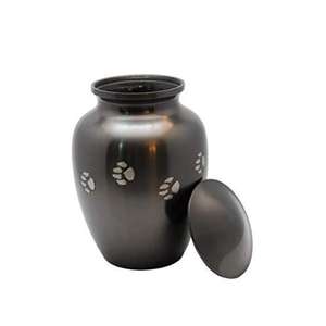 Nouvelle Urne Funéraire Noire avec Empreinte de Patte Argentée, Urnes Commémoratives, Fournitures Funéraires, Urnes pour Animaux de Compagnie à Prix Abordable pour Cendres de Chat et Chien, Souvenir - Product Image 1