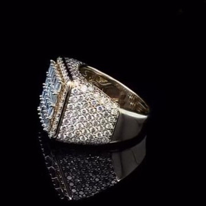 Anillo de Lujo con Incrustaciones de Diamantes Moissanite, Estilo Hip Hop, Cuadrado, Plata 925, Unisex, para Regalo - Product Image 5