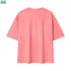 เสื้อยืดโอเวอร์ไซส์สำหรับผู้ชายทรงหลวมผ้าหนาเสื้อยืดธรรมดาดีเทลไหล่สไตล์มินิมอลเสื้อผ้าฤดูร้อน - Product Image 4