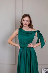 Elegant Off Shoulder <b>Maxi</b> <b>Dress</b> for Women | Flowing A Line Evening Party <b>Dress</b> with Tie Waist and Statement Sleeve Design - Product Image 3