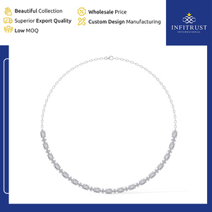 Collar con colgante de diamante cultivado en laboratorio de plata de ley 925 con garantía de calidad del 100% para mujeres, de un proveedor indio certificado por IGI. - Product Image 5
