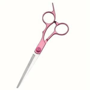 Ciseaux de coiffure professionnels en acier inoxydable, lame tranchante, manche rose, manche long, pour droitiers - Product Image 4