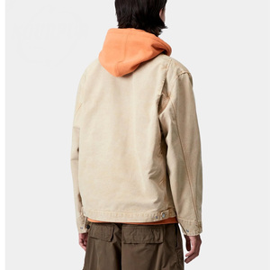 Chemise-veste en coton beige pour homme, coupe décontractée, col rabattu, manches classiques, style printemps, couleur unie, tissu tissé - Product Image 6