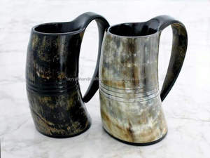 Tasse en corne gravée pour cadeaux personnalisés Cosplay Perfect et célébrations Boisson durable et historique d'Inde - Product Image 6