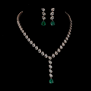 Juego de Collar de Diamantes Cultivados en Laboratorio con Corte Brillante en Plata de Ley de Lujo, Joyería Fina para Compromiso, Boda, GHLAM JEWEL - Product Image 1