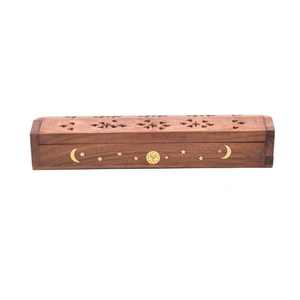 Best Deal Agarbatti Stick Holder Dhoop Stand <b>Box</b> Ash Catcher Hand Carved Eco-Friendly Sheesham Wood Incense Indoor/Outdoor Use - Product Image 1