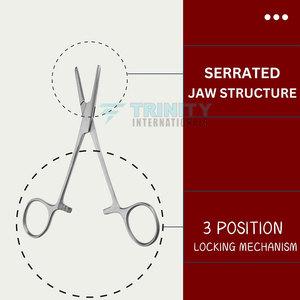 Équipement chirurgical hospitalier : Pince hémostatique Mosquito droite, outil médical professionnel - Product Image 5