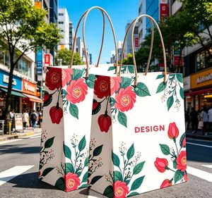 Bolsas de papel de marca con impresión personalizada y opciones de asas. Bolsas de papel hechas a medida con asas para minoristas y promociones. - Product Image 1