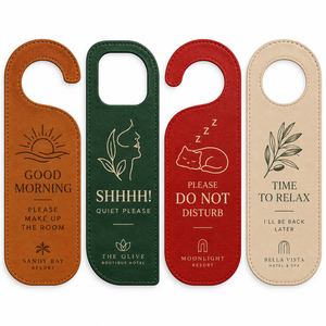 Vente en gros de panneaux de porte en cuir personnalisés pour hôtel, panneaux « Ne pas déranger », logo personnalisé, fabricant OEM, fournisseur - Product Image 3