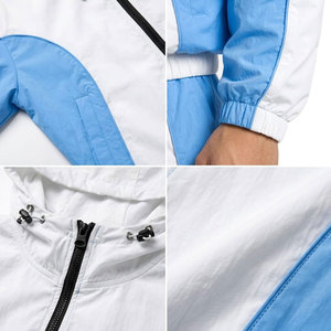 2027 Regular Fit Lightweight Eco-Friendly Winter Streetwear Solid Windbreaker Tracksuit Custom Logo Two Piece Jacket <b>Trouser</b> Set - Product Image 6