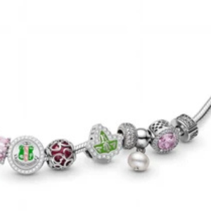   Bracelet à breloques de luxe pour femme, élégant, vert, rose et doré, bijou de mode, accessoire de poignet stylé - Product Image 6